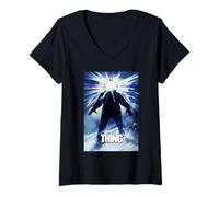 Donna The Thing Glowing Silhouette Movie Poster Maglietta con Collo a V