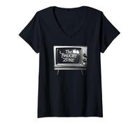 Donna The Twilight Zone 1959 Television Set Retro TV Show Maglietta con Collo a V