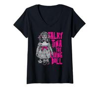 Donna The Twilight Zone Talky Tina Living Doll Retro TV Show Maglietta con Collo a V