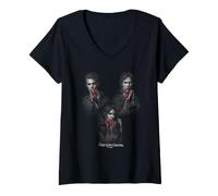 Donna The Vampire Diaries Forbidden Fruit Vamp Trio Maglietta con Collo a V