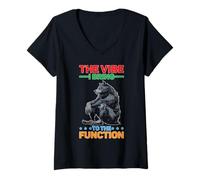 Donna The Vibe I Bring To The Function Umore del Partito Sociale Maglietta con Collo a V