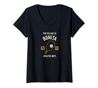 Donna The Village of Bonita - Pickleball effetto invecchiato Maglietta con Collo a V