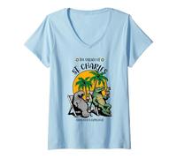 Donna The Village of St Charles TV lamantino Alligator Design Maglietta con Collo a V