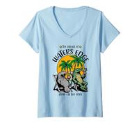 Donna The Village of Waters Edge TV lamantino Alligator Design Maglietta con Collo a V