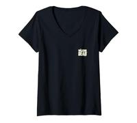 Donna The Walking Dead Left Chest Full Color Logo Maglietta con Collo a V