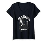 Donna The Walking Dead Maggie Mono Maglietta con Collo a V