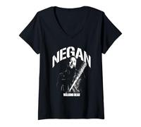 Donna The Walking Dead Negan Mono Maglietta con Collo a V