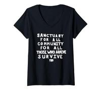 Donna The Walking Dead Sanctuary for all Maglietta con Collo a V