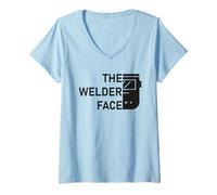 Donna The Welder Face Maglietta con Collo a V