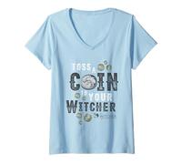 Donna The Witcher Toss A Coin To Your Witcher Maglietta con Collo a V