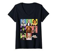 Donna The Wizard of Oz Character Squares Maglietta con Collo a V