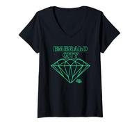 Donna The Wizard of Oz Emerald City Line Logo Maglietta con Collo a V