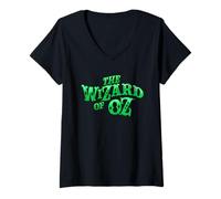 Donna The Wizard of Oz Rough Green Logo Maglietta con Collo a V