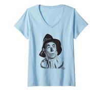 Donna The Wizard of Oz Scarecrow Headshot Maglietta con Collo a V