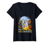 Donna The Wizard of Oz Yellow Brick Road Maglietta con Collo a V