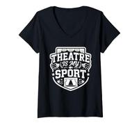 Donna Theatre è My Sport Attore Teatro Scuola Tesica Maglietta con Collo a V