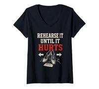 Donna Theatre Kid Drama Club Teatro Musicale Nerd Regalo Maglietta con Collo a V