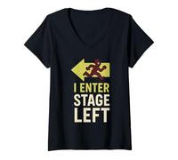 Donna Theatre Kid Drama Club Teatro Musicale Nerd Regalo Maglietta con Collo a V