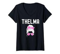 Donna Thelma Retro Love Cute Abbinata ai Migliori Amici Maglietta con Collo a V