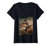 Donna Theodore Gericault The Charging Chasseur Maglietta con Collo a V