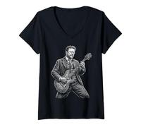 Donna Theodore Roosevelt Chitarra Maglietta con Collo a V