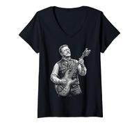Donna Theodore Roosevelt Chitarra Maglietta con Collo a V