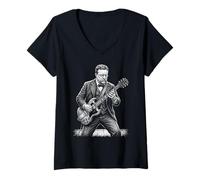 Donna Theodore Roosevelt - Schizzo da solista per Chitarra elettrica Maglietta con Collo a V