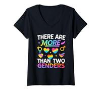 Donna There Are More Than Two Genders Maglietta Pride Maglietta con Collo a V