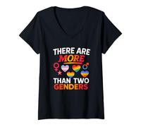 Donna There Are More Than Two Genders Maglietta Pride Maglietta con Collo a V