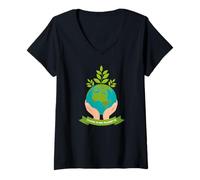 Donna THERE IS NO PLANET B protezione ambientale conservazione naturale pianeta terra Maglietta con Collo a V