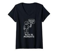 Donna There's More to Life Than Money - Figura stilizzata Maglietta con Collo a V