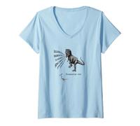 Donna Thesaurus rex - divertente gioco di parole dinosauro amante della grammatica Maglietta con Collo a V
