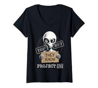 Donna They Know Project 67 Alien Funny Six Seven 6 7 Meme Maglietta con Collo a V