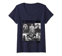 Donna They Live Consume Aliens Collage Maglietta con Collo a V