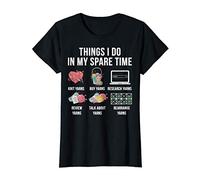 Donna Things I Do In My Spare Time Womens Knitting Crochet Lover Maglietta