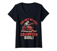 Donna This Ain't My First Crawfish Bollire Rodeo Sarcasmo Uomini Donne Maglietta con Collo a V