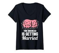 Donna This Dickhead Is Getting Married Motivo Maglietta con Collo a V