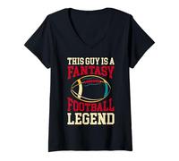 Donna This Guy Is A Fantasy Football Legend League Maglietta con Collo a V