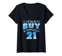 Donna This Guy Is Official 21 21 Festa di Compleanno festeggia Maglietta con Collo a V