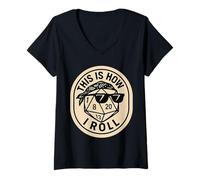Donna This Is How I Roll Funny Boardgame Dadi Cool Giochi da Tavolo Maglietta con Collo a V