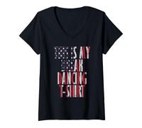 Donna This is My Breakdance USA Flag Maglietta con Collo a V