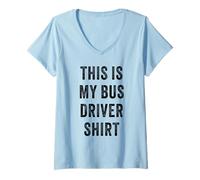 Donna This is My Bus Driver Shirt - Yellow Costume Uniform Maglietta con Collo a V