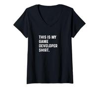 Donna This Is My Game Sviluppatore Camicia Scheda Video PC Gamer Gaming Maglietta con Collo a V
