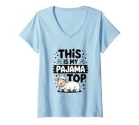 Donna This Is My Pigiama Top Cute Sleepy Sheep Design Maglietta con Collo a V