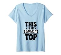 Donna This Is My Pigiama Top Iconic Comfort Vibe Maglietta con Collo a V