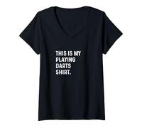 Donna This Is My Playing Darts Shirt - Game Bar Throw Throwing Maglietta con Collo a V