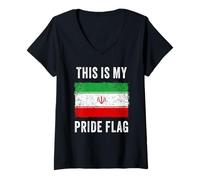Donna This is My Pride Flag - Iran Freedom Graphic Iranian Maglietta con Collo a V