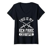 Donna This Is My Ren Faire Costume Funny Design Maglietta con Collo a V