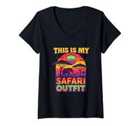 Donna This Is My Safari LGBTQ Shirt Cool African Safari Lovers Maglietta con Collo a V