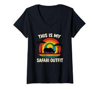 Donna This Is My Safari LGBTQ Shirt Cool African Safari Lovers Maglietta con Collo a V